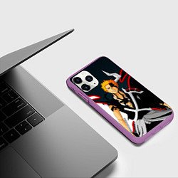 Чехол iPhone 11 Pro матовый Блич Ичиго Куросаки, цвет: 3D-фиолетовый — фото 2