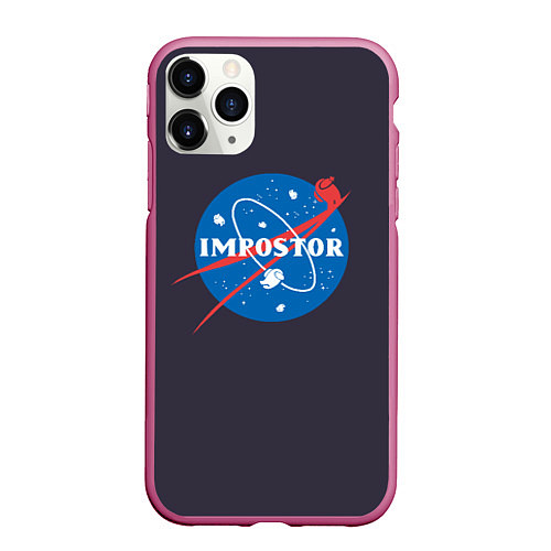 Чехол iPhone 11 Pro матовый Impostor / 3D-Малиновый – фото 1