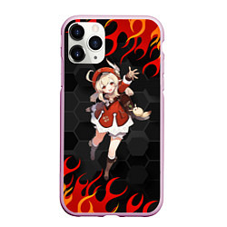 Чехол iPhone 11 Pro матовый Genshin Impact - Klee, цвет: 3D-розовый