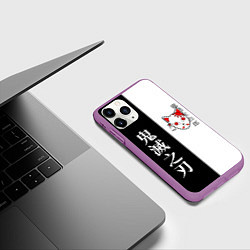 Чехол iPhone 11 Pro матовый МАСКА ТАНДЖИРО TANJIRO MASK, цвет: 3D-фиолетовый — фото 2