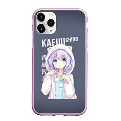 Чехол iPhone 11 Pro матовый Чино Кафу Chino Kafuu, цвет: 3D-розовый