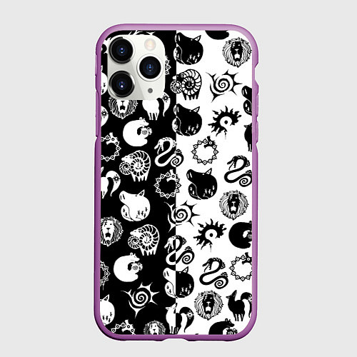 Чехол iPhone 11 Pro матовый ЭМБЛЕМЫ МАГИЧЕСКАЯ БИТВА JK / 3D-Фиолетовый – фото 1
