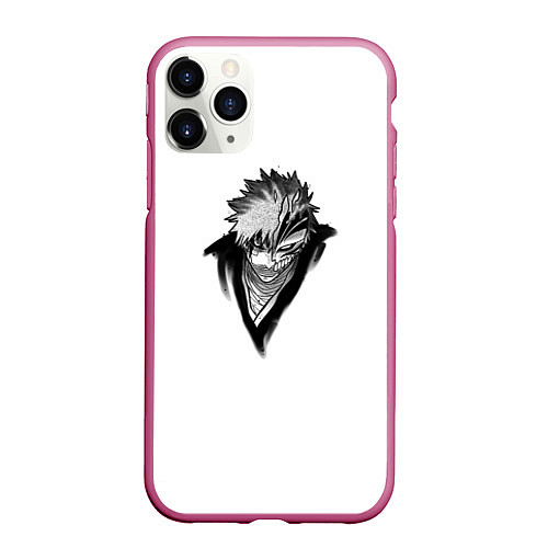 Чехол iPhone 11 Pro матовый Hollow Ichigo / 3D-Малиновый – фото 1