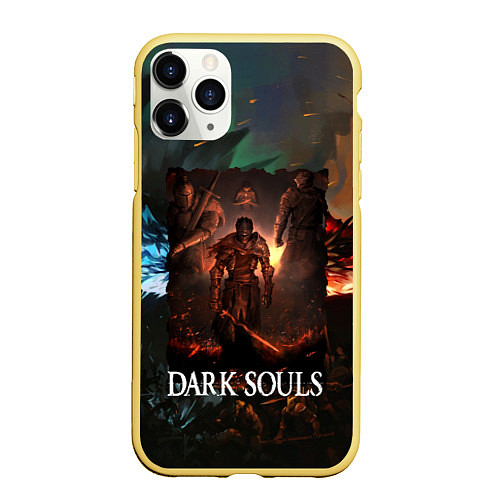 Чехол iPhone 11 Pro матовый DARKSOULS ТЕМНЫЕ ДУШИ / 3D-Желтый – фото 1