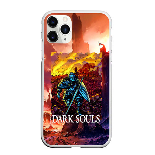 Чехол iPhone 11 Pro матовый DARKSOULS RPG / 3D-Белый – фото 1