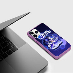 Чехол iPhone 11 Pro матовый Аниме Лазурный путь, цвет: 3D-фиолетовый — фото 2