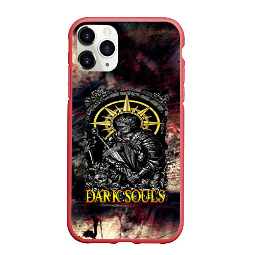 Чехол iPhone 11 Pro матовый DARKSOULS ТЕМНЫЕ ДУШИ / 3D-Красный – фото 1