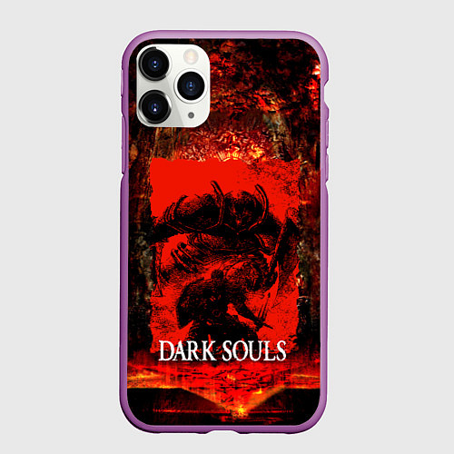 Чехол iPhone 11 Pro матовый DARK SOULS GAME STORY / 3D-Фиолетовый – фото 1