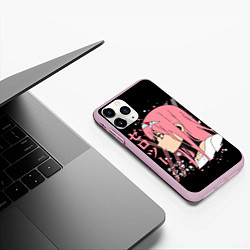 Чехол iPhone 11 Pro матовый Darling in the Franxx Zero Two, цвет: 3D-розовый — фото 2