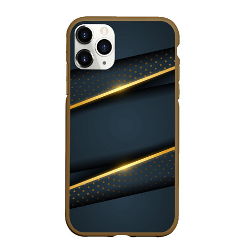 Чехол iPhone 11 Pro матовый 3D luxury gold / 3D-Коричневый – фото 1