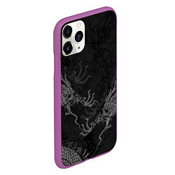 Чехол iPhone 11 Pro матовый Chinese Dragons, цвет: 3D-фиолетовый — фото 2