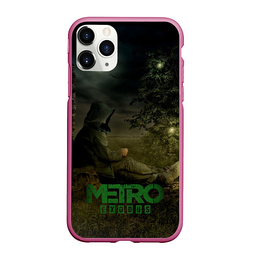 Чехол iPhone 11 Pro матовый Metro отдых сталкера / 3D-Малиновый – фото 1