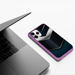 Чехол iPhone 11 Pro матовый 3D dark metal, цвет: 3D-фиолетовый — фото 2