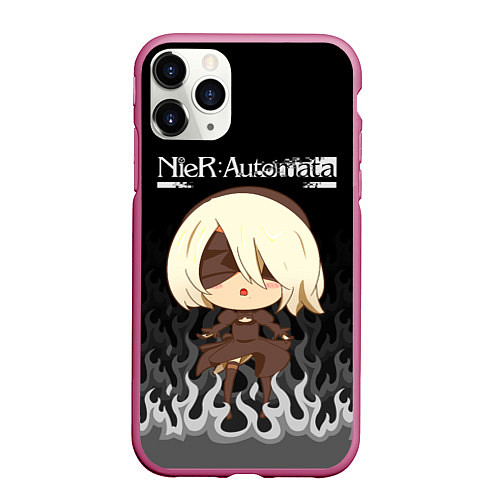 Чехол iPhone 11 Pro матовый NIER AUTOMATA / 3D-Малиновый – фото 1