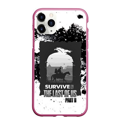 Чехол iPhone 11 Pro матовый The Last of US SURVIVE / 3D-Малиновый – фото 1