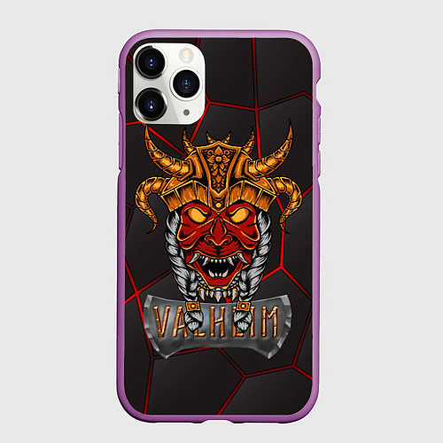 Чехол iPhone 11 Pro матовый Valheim тотем викинга / 3D-Фиолетовый – фото 1