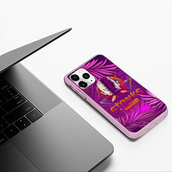 Чехол iPhone 11 Pro матовый Fortnite Neon Stonks Meme, цвет: 3D-розовый — фото 2