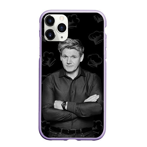 Чехол iPhone 11 Pro матовый ГОРДОН РАМЗИ Gordon Ramsay / 3D-Светло-сиреневый – фото 1