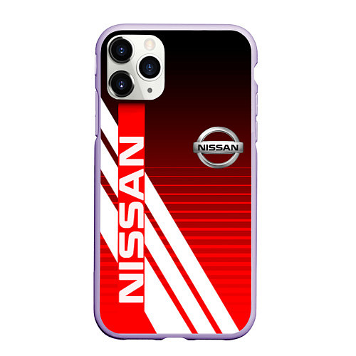 Чехол iPhone 11 Pro матовый NISSAN НИССАН СПОРТ / 3D-Светло-сиреневый – фото 1