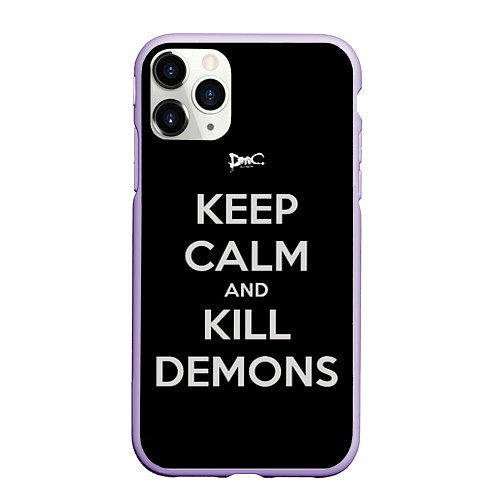 Чехол iPhone 11 Pro матовый Расслабься и убивай демонов / 3D-Светло-сиреневый – фото 1