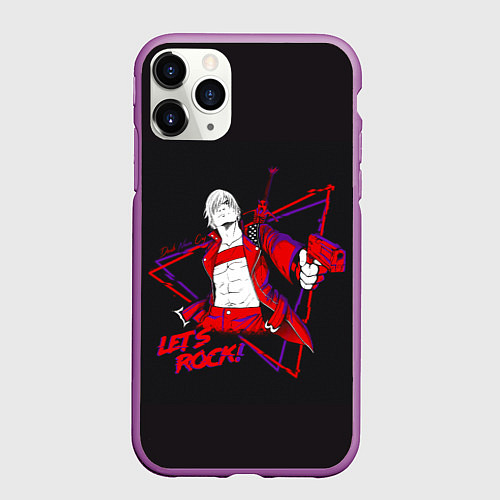 Чехол iPhone 11 Pro матовый Lets Rock DMC / 3D-Фиолетовый – фото 1