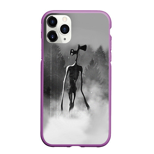 Чехол iPhone 11 Pro матовый Сиреноголовый в Лесу / 3D-Фиолетовый – фото 1
