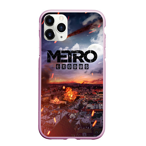 Чехол iPhone 11 Pro матовый Metro Разрушенный город / 3D-Розовый – фото 1