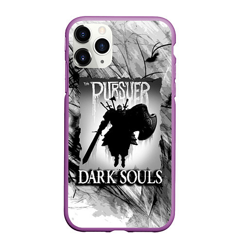 Чехол iPhone 11 Pro матовый DARK SOULS ТЁМНЫЙ МИР / 3D-Фиолетовый – фото 1