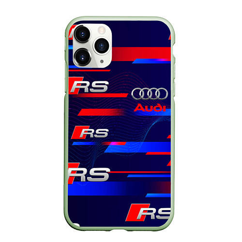 Чехол iPhone 11 Pro матовый AUDI RS SPORT АУДИ РС СПОРТ / 3D-Салатовый – фото 1