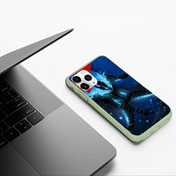 Чехол iPhone 11 Pro матовый Поднятие уровня Аниме, цвет: 3D-салатовый — фото 2