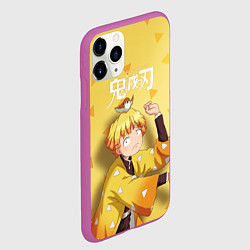 Чехол iPhone 11 Pro матовый Zenitsu Agatsuma Kimetsu no Yaiba, цвет: 3D-фиолетовый — фото 2