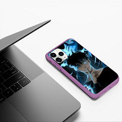 Чехол iPhone 11 Pro матовый Solo leveling Manga, цвет: 3D-фиолетовый — фото 2