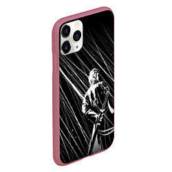 Чехол iPhone 11 Pro матовый Вирджил под дождём, цвет: 3D-малиновый — фото 2