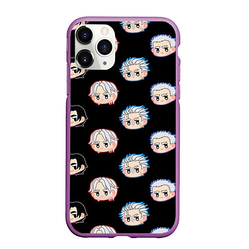 Чехол iPhone 11 Pro матовый DMC Pattern / 3D-Фиолетовый – фото 1