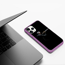 Чехол iPhone 11 Pro матовый Вирджил с катаной, цвет: 3D-фиолетовый — фото 2