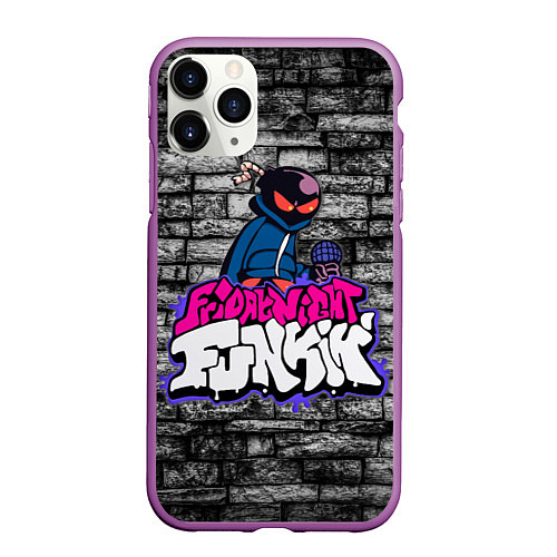 Чехол iPhone 11 Pro матовый Friday Night Funkin Bomb man B / 3D-Фиолетовый – фото 1