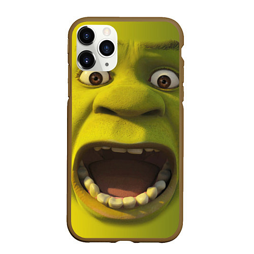 Чехол iPhone 11 Pro матовый Shrek is Yelling / 3D-Коричневый – фото 1