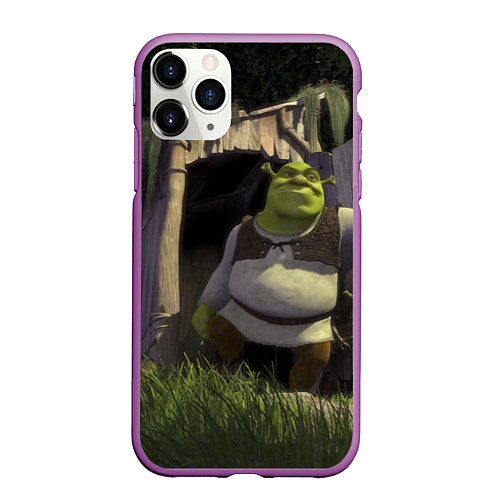 Чехол iPhone 11 Pro матовый Shrek: Somebody Once Told Me / 3D-Фиолетовый – фото 1