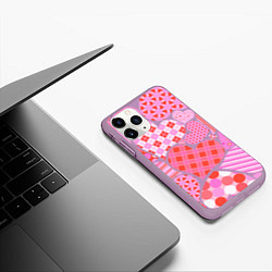 Чехол iPhone 11 Pro матовый Pink heart, цвет: 3D-сиреневый — фото 2