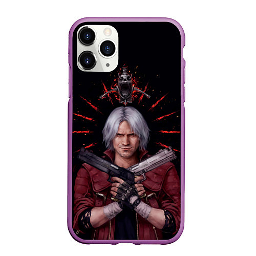 Чехол iPhone 11 Pro матовый Saint Dante / 3D-Фиолетовый – фото 1