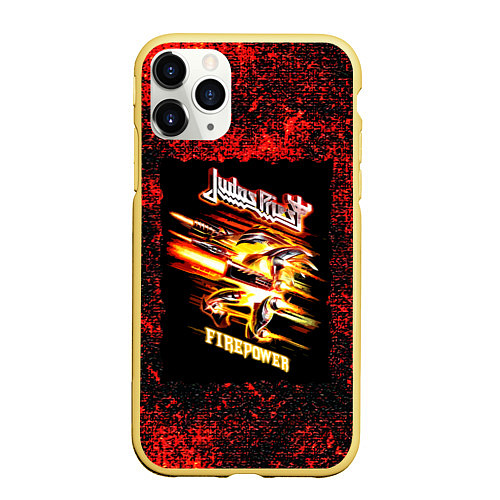 Чехол iPhone 11 Pro матовый JUDAS PRIEST rock / 3D-Желтый – фото 1