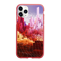 Чехол iPhone 11 Pro матовый Симуляция города, цвет: 3D-красный