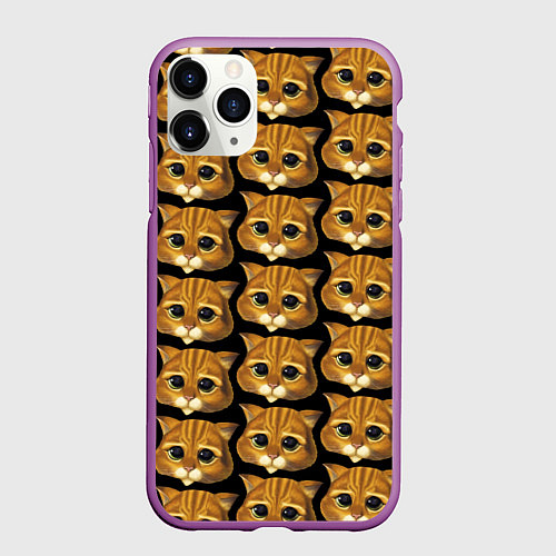 Чехол iPhone 11 Pro матовый Кот в сапогах из Шрека / 3D-Фиолетовый – фото 1