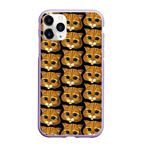 Чехол iPhone 11 Pro матовый Кот в сапогах из Шрека / 3D-Светло-сиреневый – фото 1