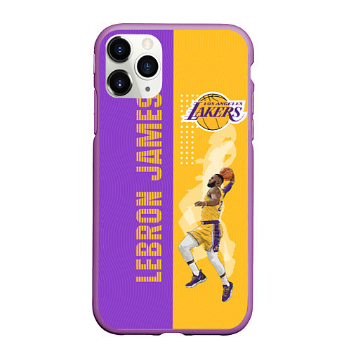 Чехол iPhone 11 Pro матовый Леброн NBA / 3D-Фиолетовый – фото 1