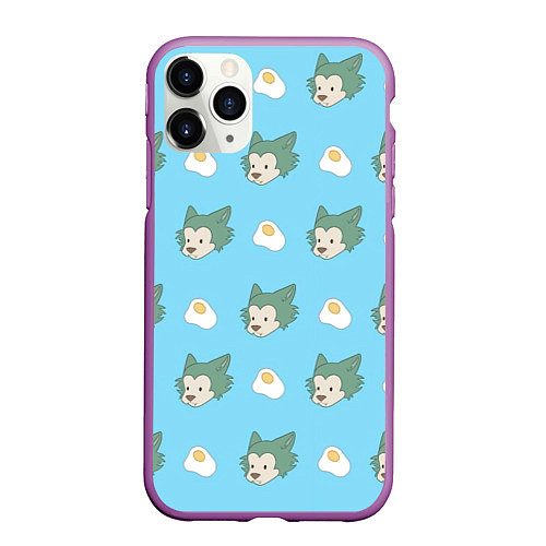 Чехол iPhone 11 Pro матовый Legosi pattern / 3D-Фиолетовый – фото 1