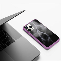 Чехол iPhone 11 Pro матовый Гроза, цвет: 3D-фиолетовый — фото 2