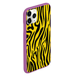Чехол iPhone 11 Pro матовый Тигровые полоски, цвет: 3D-фиолетовый — фото 2