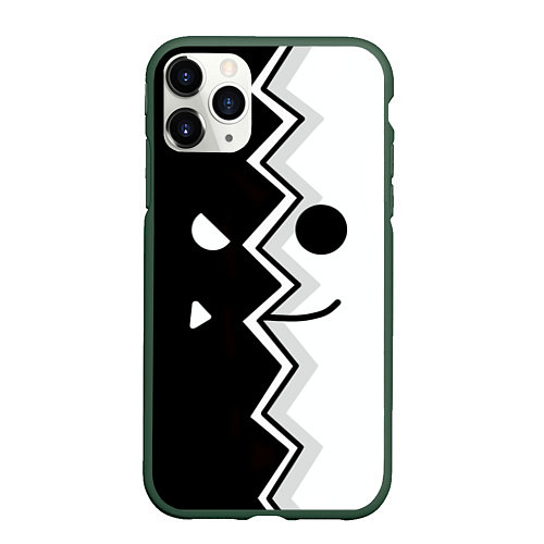 Чехол iPhone 11 Pro матовый Geometry Dash Fondo / 3D-Темно-зеленый – фото 1