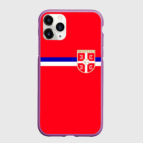 Чехол iPhone 11 Pro матовый Сборная Сербии / 3D-Фиолетовый – фото 1